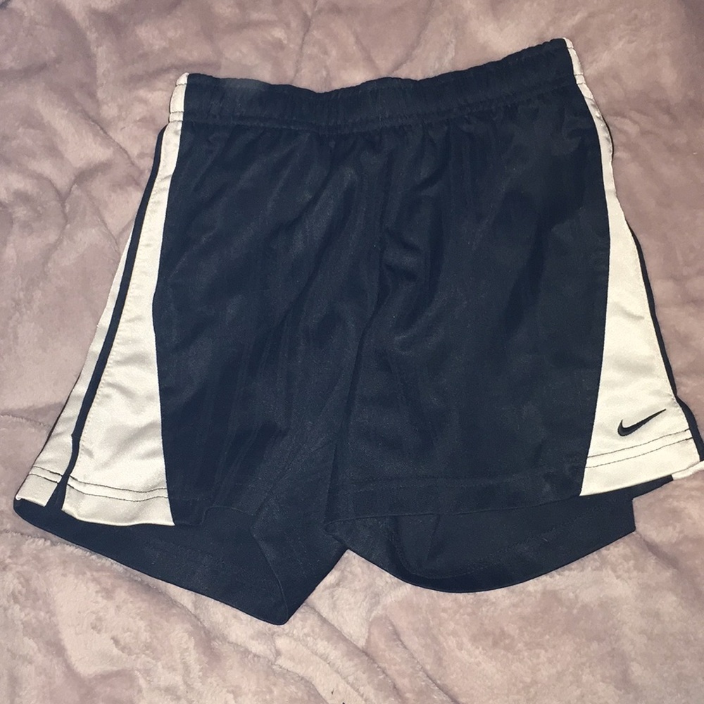 Nike black and white soccer shorts